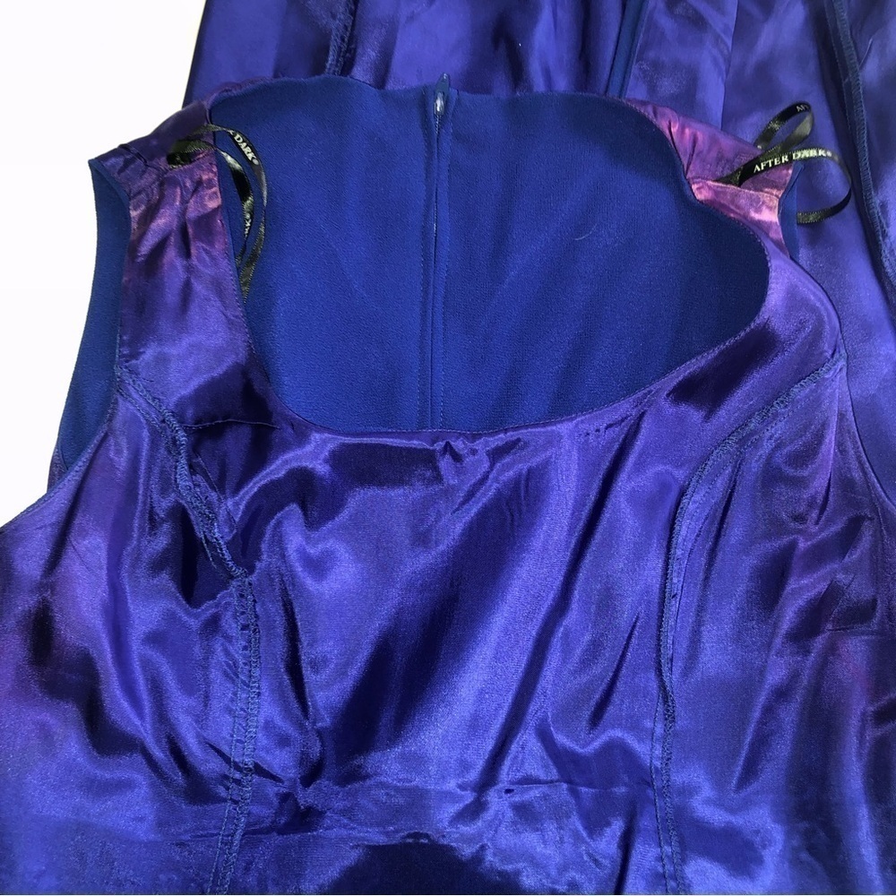 After Dark Evening Gown Blue Rhinestones Formal Prom Sleeveless - Picture 12 of 12